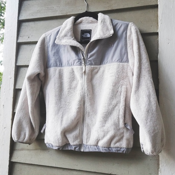 The North Face Fuzzy White & Grey Jacket - Picture 1 of 4